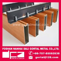 25x100 wood grain metal sqare baffle ceiling