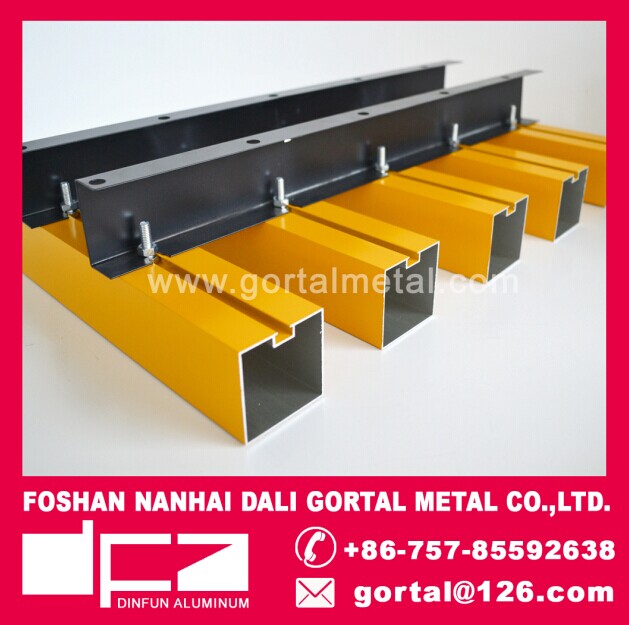 50x50 powder coat yellow color aluminum baffle ceiling