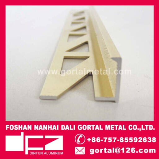 Aluminum L shape golden color tile trim