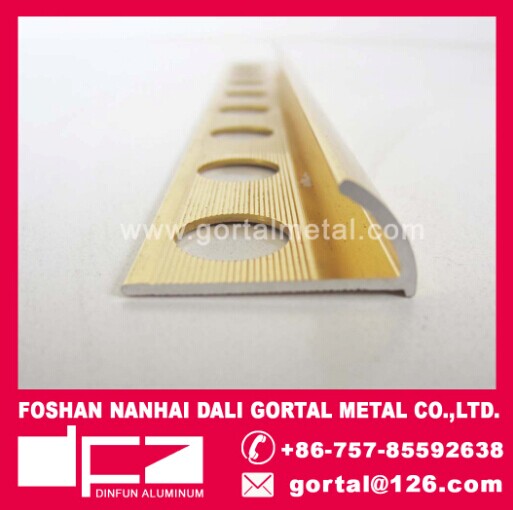 Aluminum round corner golden color tile trim