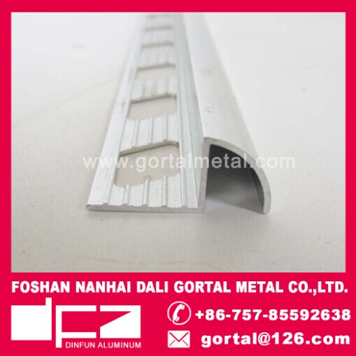 Aluminum round corner polished silver tile trim