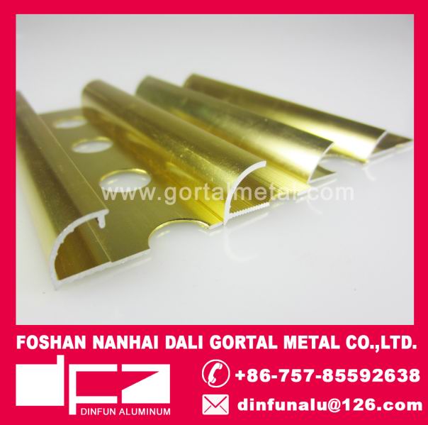 aluminum round corner edge tile trim polished golden export to Europe